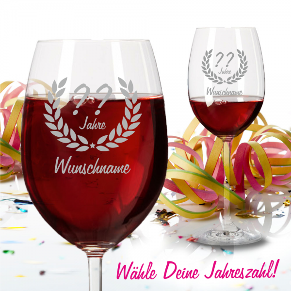 Weinglas zum Geburtstag Rotweinglas von Leonardo - Wunschjahr