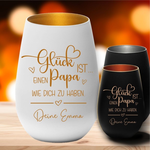 Windlicht Glück ist einen Papa wie dich zu haben Geschenk Vatertag