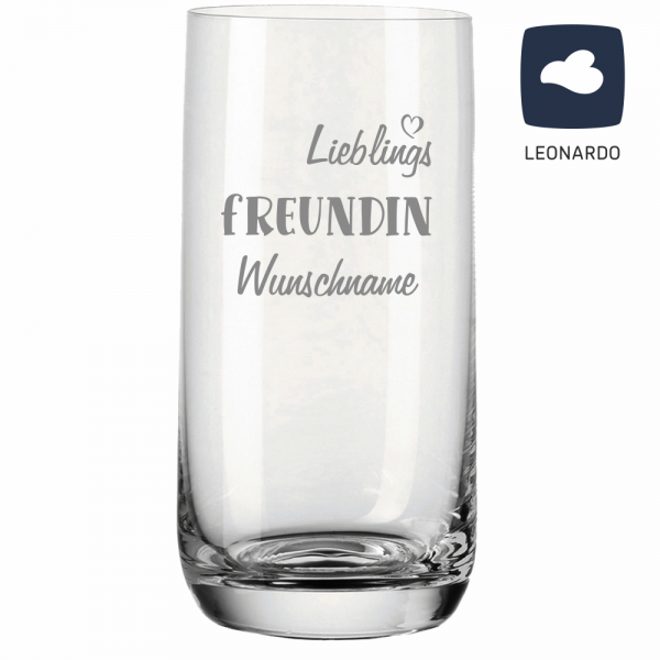 Trinkglas mit Gravur Lieblings-Freundin