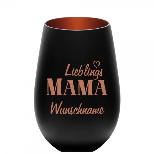 modernes Windlicht in schwarz-bronze Lieblings-Mama