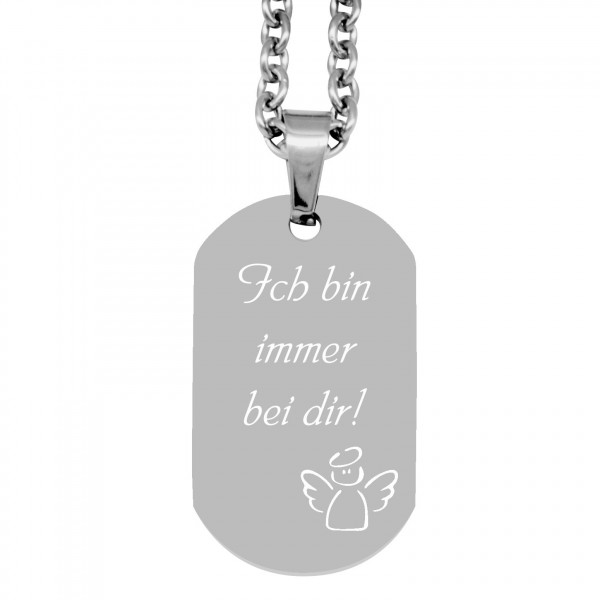 Anhänger Dogtag - Engel - silber