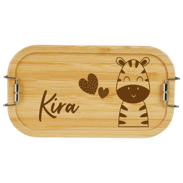 Brotdose Motiv Zebra Bambus Lunchbox personalisiert