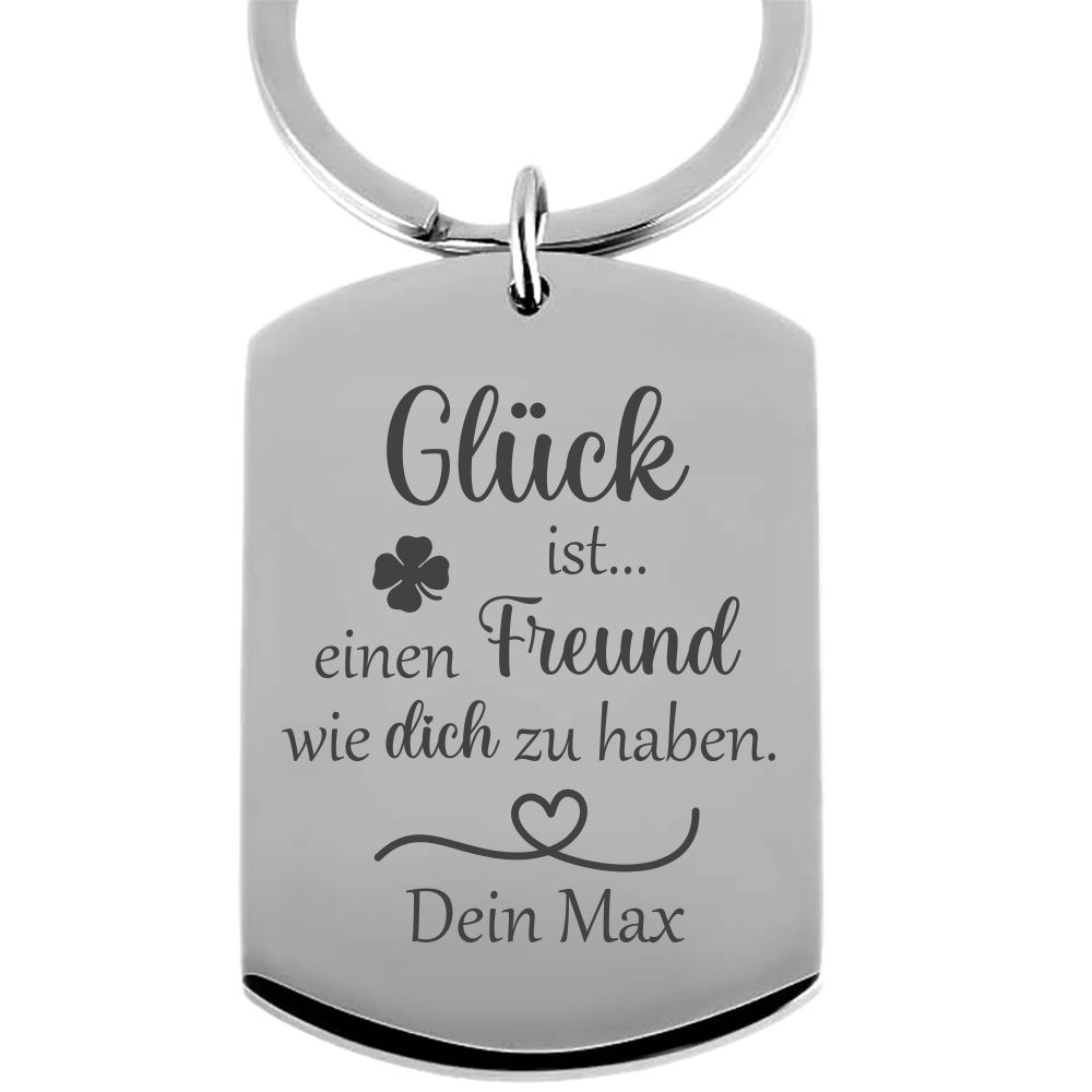 Schlüsselanhänger mit Gravur ✓ personalisiertes Geschenk zum Geburtstag  ✓Glück ist ✓ jetzt kaufen