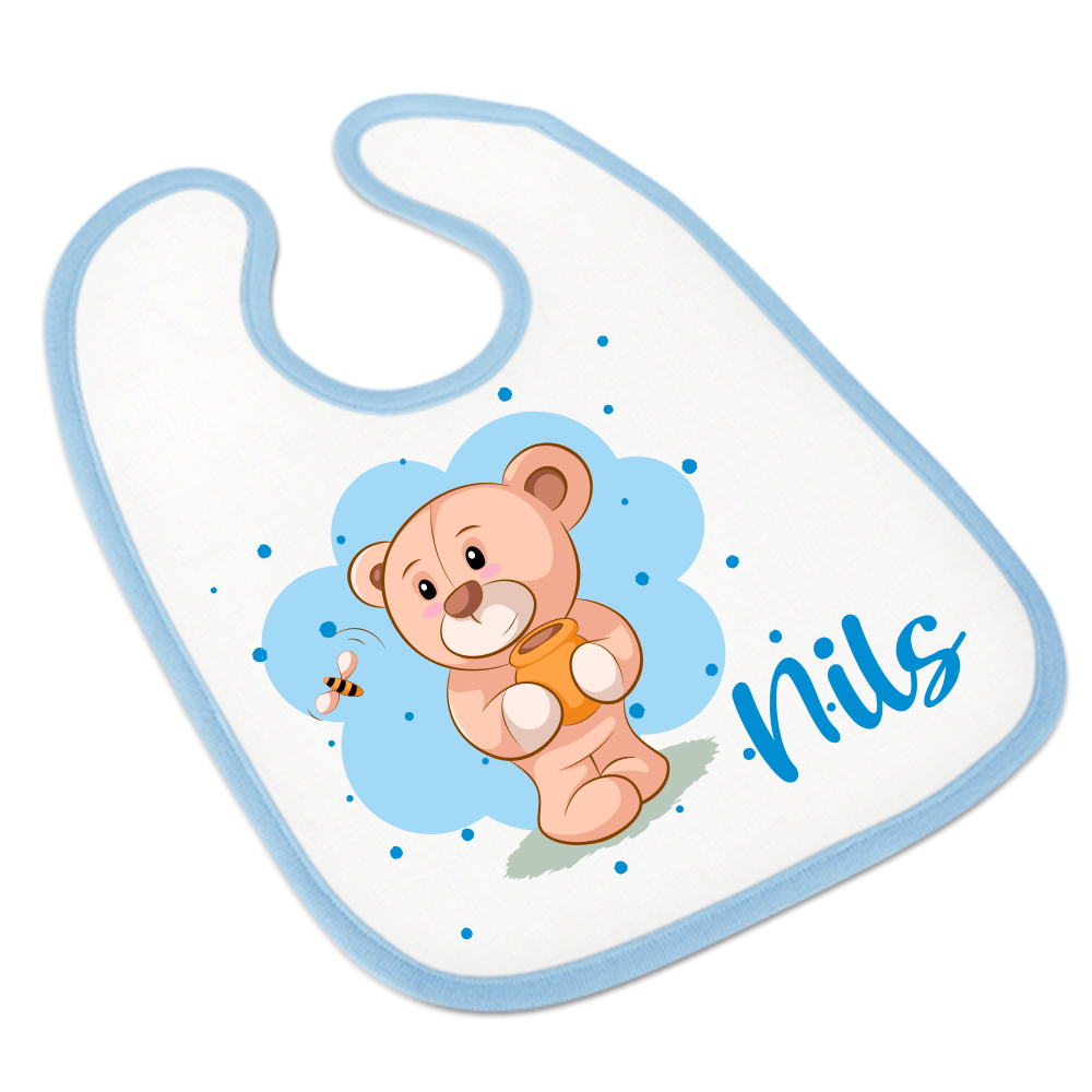 Baby Lätzchen mit Namen Teddy  - Onlineshop Trendgravur