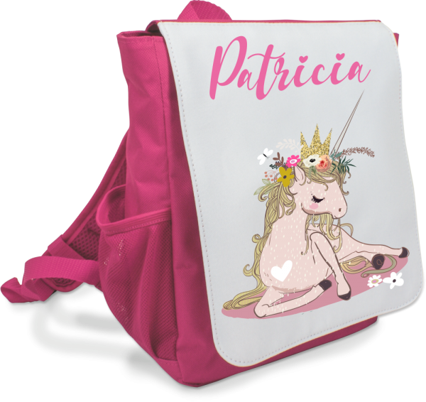 Kinder-Rucksack mit Wunschnamen Einhorn floral