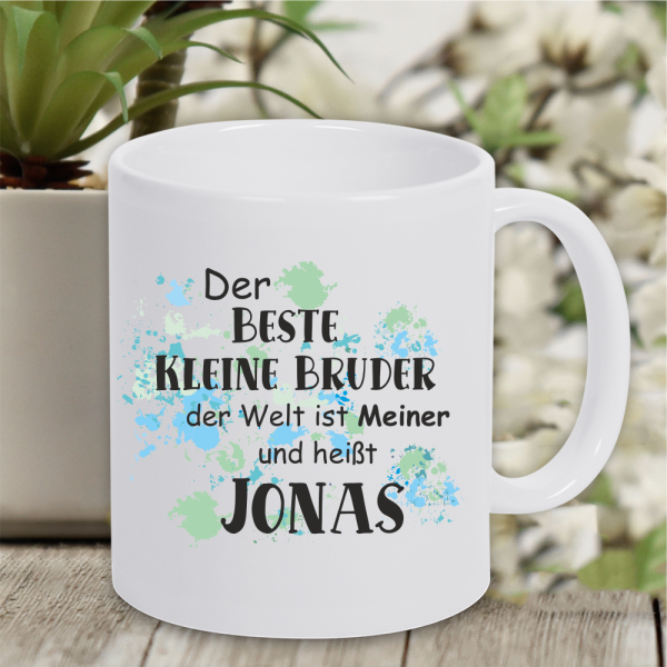 personalisierte Tasse bester kleiner Bruder mit Namen