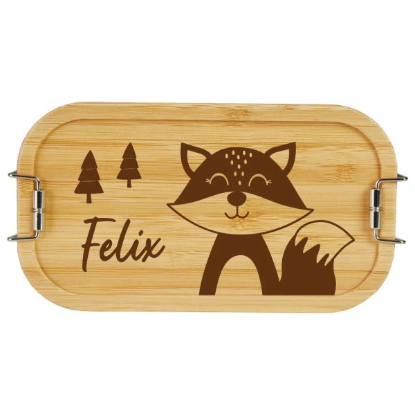 Brotdose Motiv Fuchs Bambus Lunchbox personalisiert