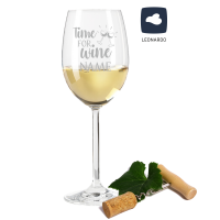 Weißweinglas mit Deinem Wunschnamen - Time for wine