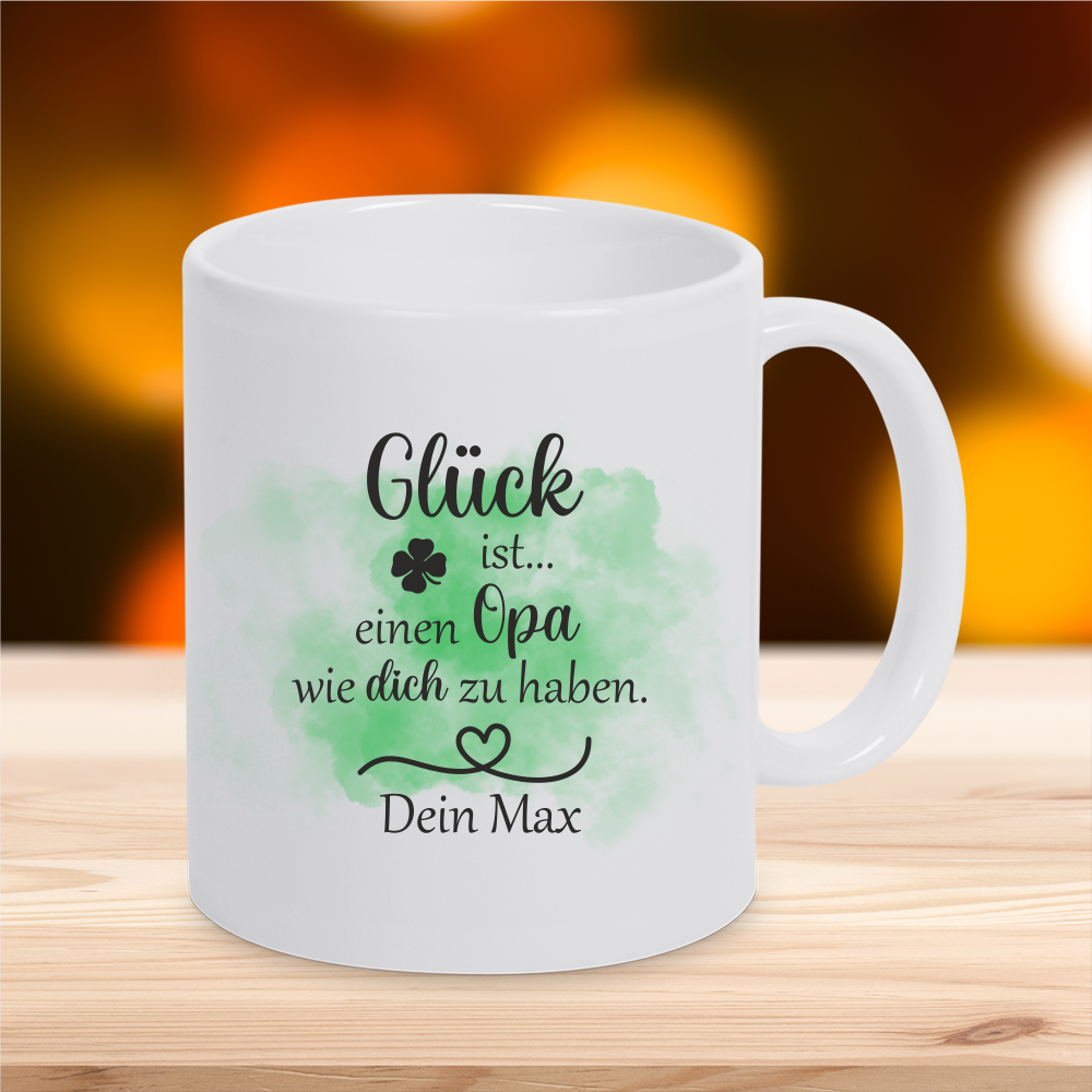 Personalisierte Tasse Glück ist... einen Opa wie dich zu haben mit...  - Onlineshop Trendgravur