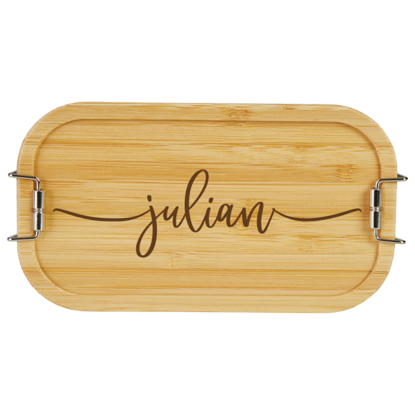 Brotdose Bambus Lunchbox mit deinem Namen -Schriftzug