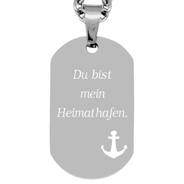 Anhänger Dogtag - Anker - silber