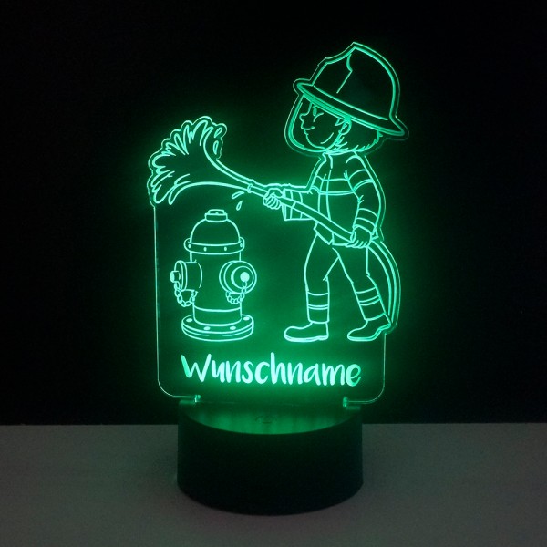 Kinder Nachtlicht Feuerwehrmann mit Wunschnamen