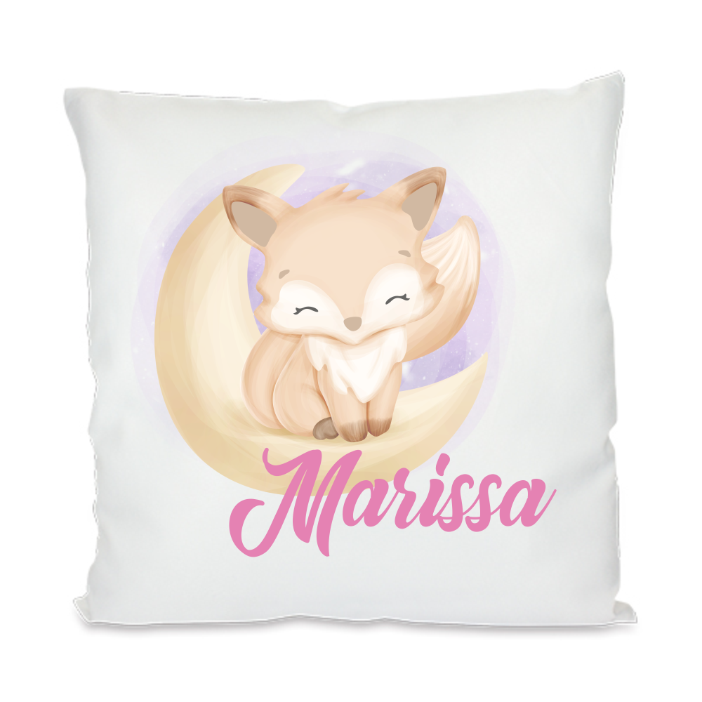 Namenskissen für Kinder Fuchs im Mond 2 für Mädchen  - Onlineshop Trendgravur