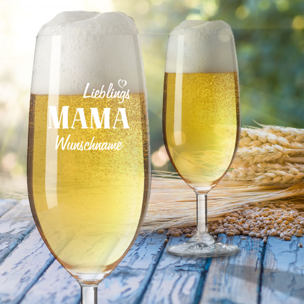 Bierglas Lieblings-Mama mit Deinem Wunschnamen