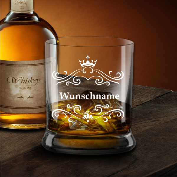 Elegantes Whisky-Glas mit Deinem Wunschnamen