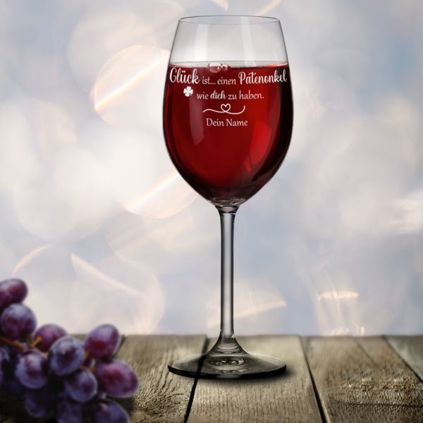 Rotweinglas von Leonardo Glück ist einen Patenonkel wie dich zu haben