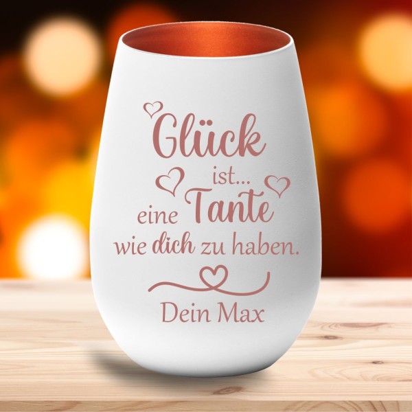 Windlicht für Tante-Glück ist eine Tante... mit Deinem Wunschnamen