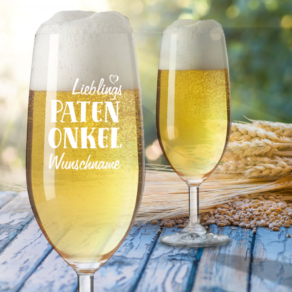 Bierglas Lieblings-Patenonkel mit Deinem Wunschnamen