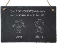 Schiefertafel-Schild „Love & Insel SYLT“ – Graviert, 22x16 Cm, Mit Juteband, Für Tür Oder Wand