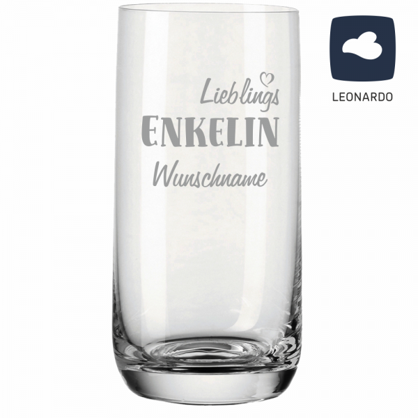 Trinkglas mit Gravur Lieblings-Enkelin