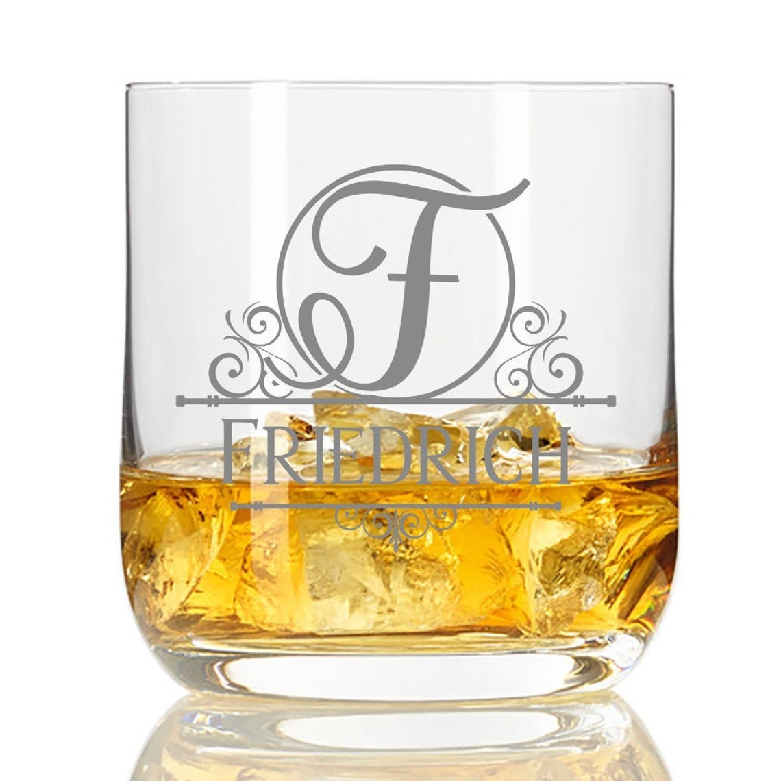 Whisky Glas mit Gravur Monogramm A bis Z  - Onlineshop Trendgravur