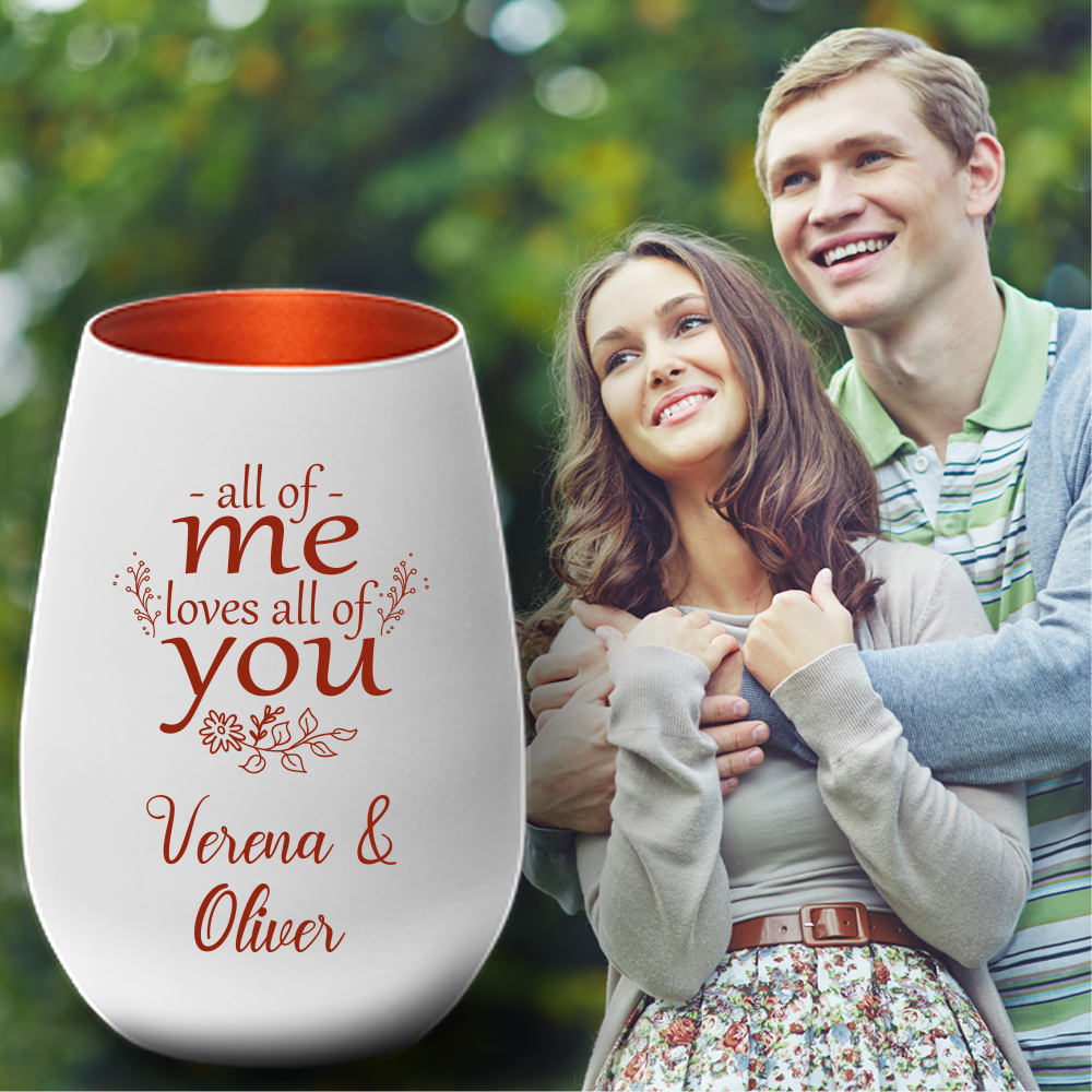 Windlicht mit Gravur zum Valentinstag, Jahrestag All of me loves...  - Onlineshop Trendgravur