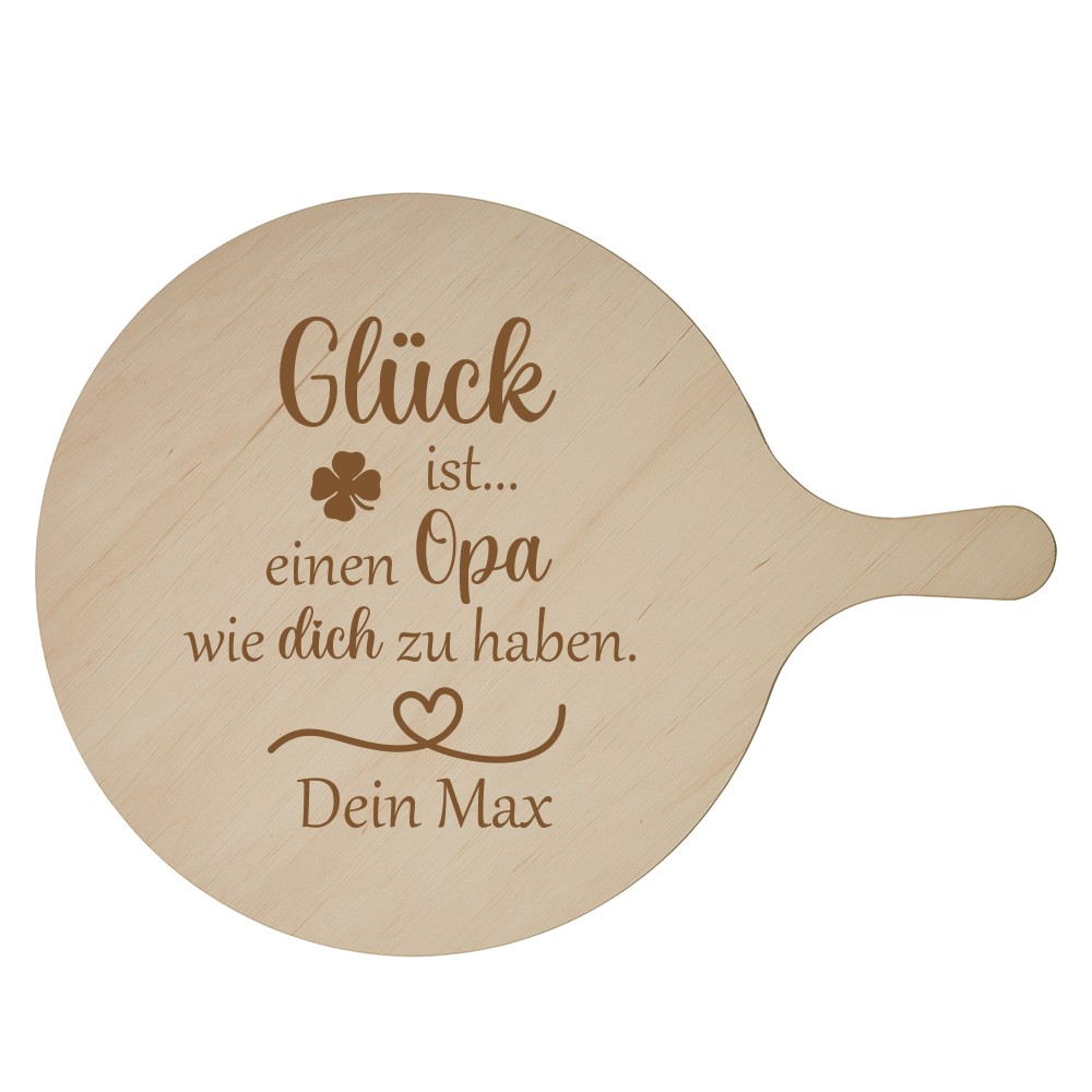 Pizzabrett Glück ist einen Opa wie dich zu haben mit Wunschnamen  - Onlineshop Trendgravur