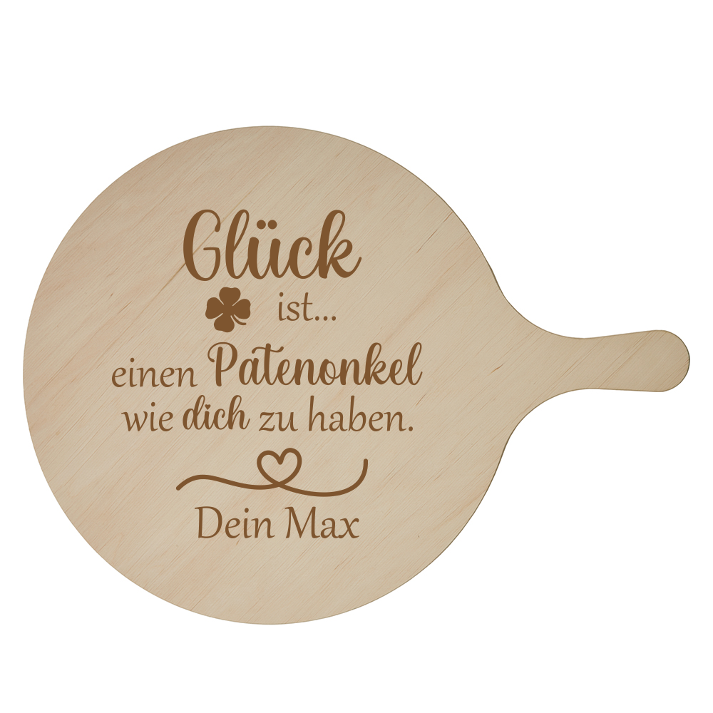Pizzabrett Glück ist einen Patenonkel wie dich zu haben mit...  - Onlineshop Trendgravur