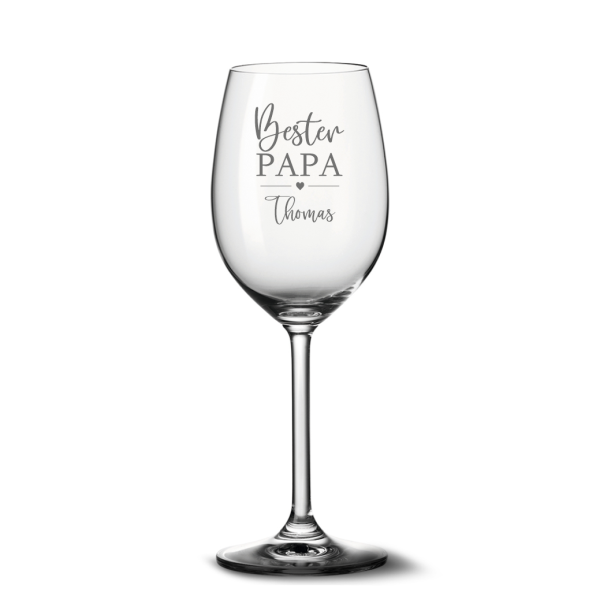 personalisiertes Weißweinglas von Leonardo mit Wunschnamen- Bester Papa