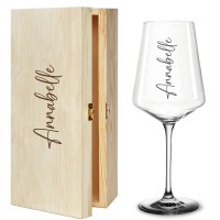Weinglas mit Gravur optional mit Holzbox - vertikal G-022-vertikal-01+kiste