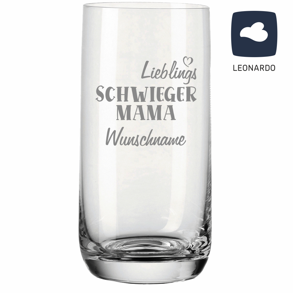Trinkglas mit Gravur Lieblings Schwiegermama  - Onlineshop Trendgravur