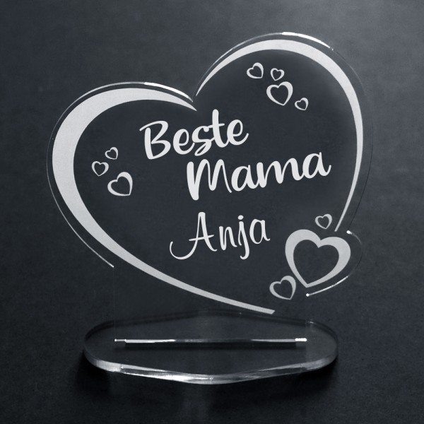 Acryl-Herz Beste Mama + Name