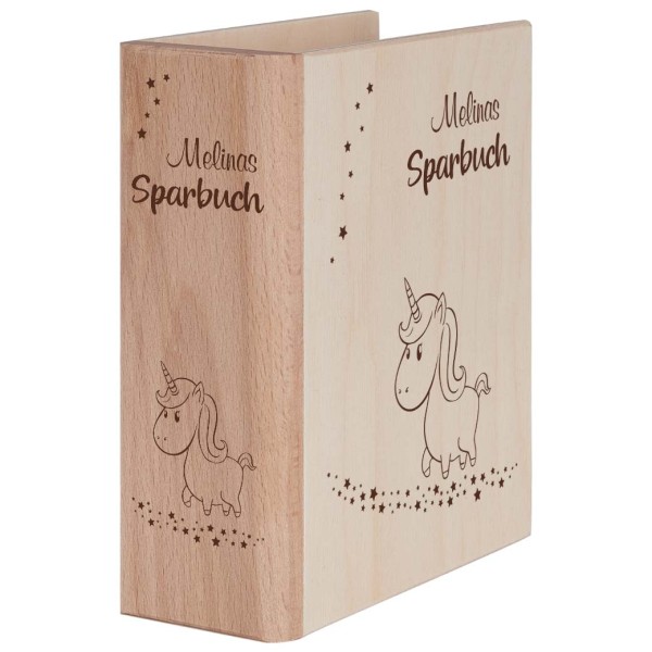 Spardose für Kinder Einhorn in Buchform