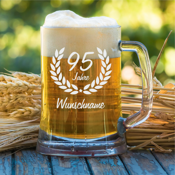 Personalisierter Bierkrug zum 95. Geburtstag