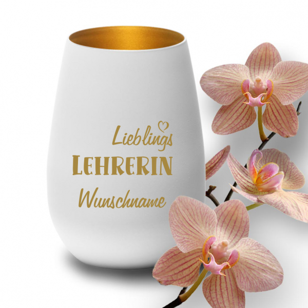 Windlicht Lieblings-Lehrerin mit Wunschnamen