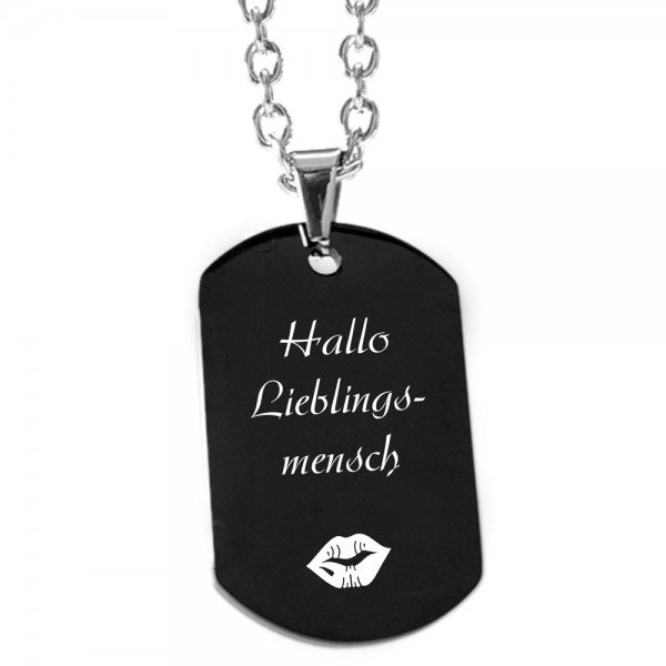 Anhänger mit Gravur DogTag schwarz