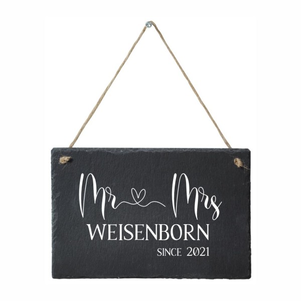 Schieferschild zur Hochzeit 