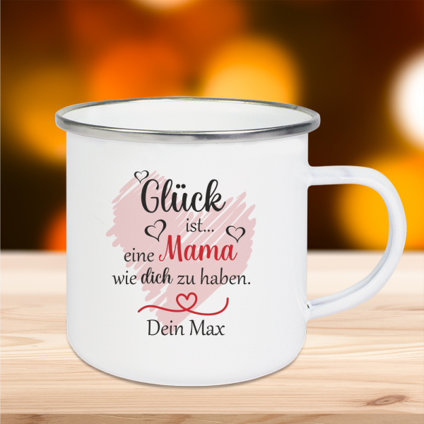 Personalisierte Tasse zum Muttertag - Glück ist .. Mama 