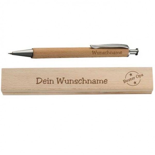 Personalisierter Holz-Kugelschreiber für den Besten Opa