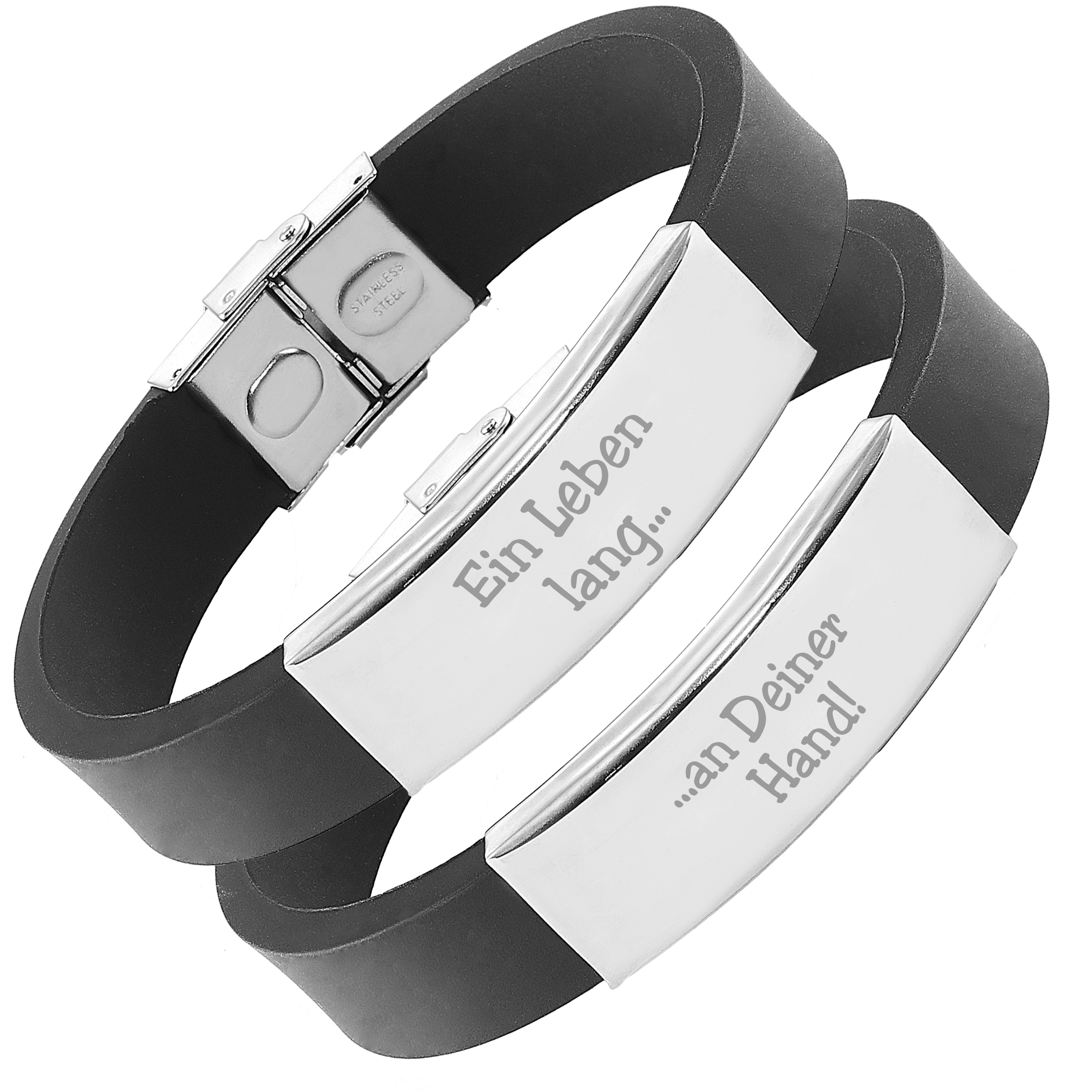 ID Edelstahl Fidelity Armbänder mit Gravur nach Wunsch mit Box Partner Armband 
