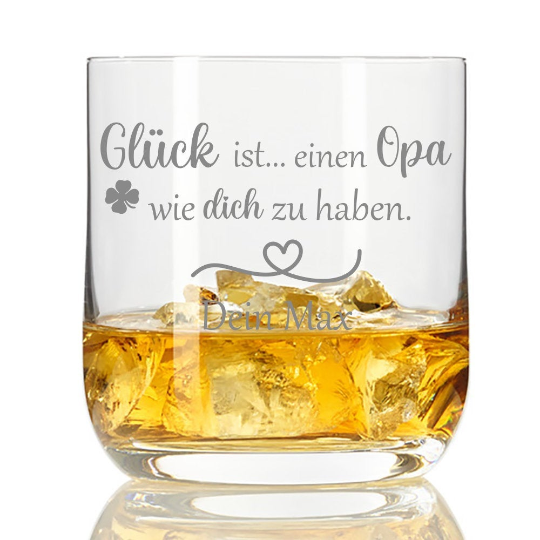 Whiskyglas mit Gravur Glück ist einen Opa wie dich zu haben mit...  - Onlineshop Trendgravur