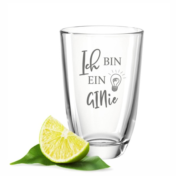 Gin Glas mit Spruch - Ich bin ein GINie