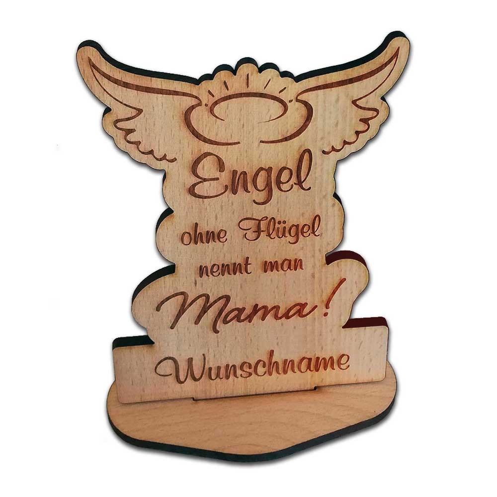 Holz Aufsteller Engel Mama Geschenk zum Muttertag  - Onlineshop Trendgravur