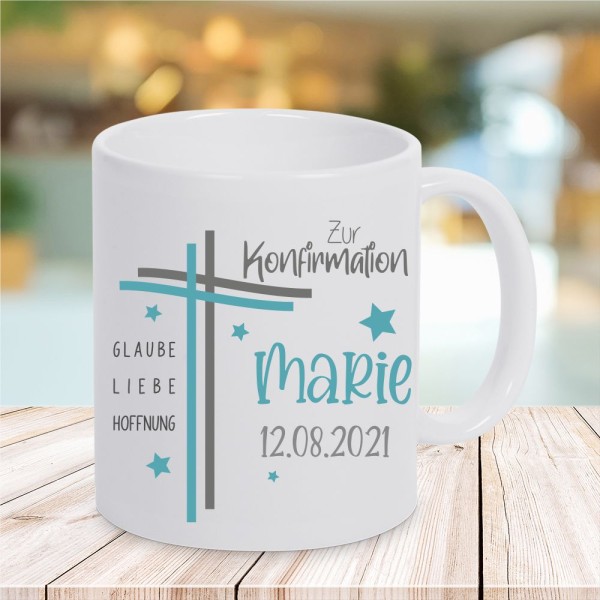 Namenstasse zur Konfirmation Kreuz