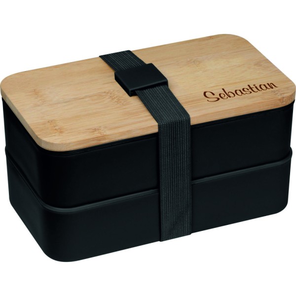 Brotdose Lunchbox mit Bambusdeckel und Namen