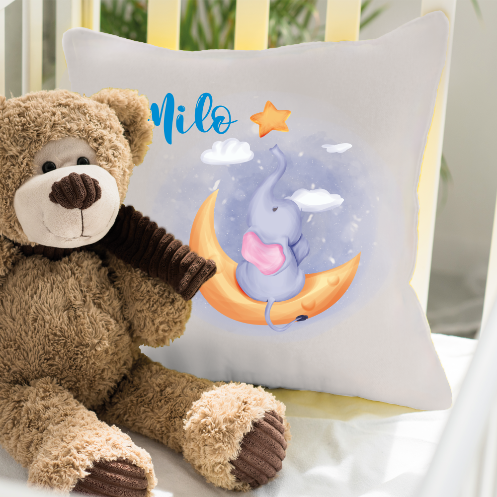 Namenskissen für Jungen Elefant Mond Stern  - Onlineshop Trendgravur