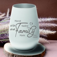 personalisiertes Windlicht "We are Family" mit Wunschnamen