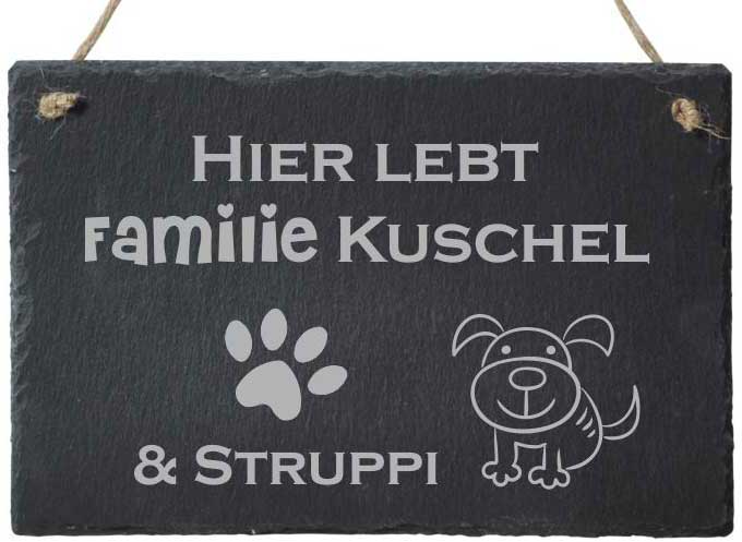 Schild Namensschild Name Hund Hunde Schiefer Türschild « TIBET TERRIER » pers 