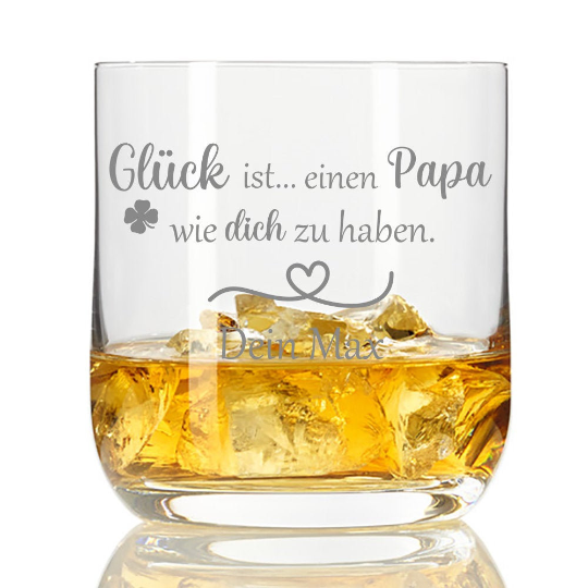 personalisiertes Whiskyglas Glück ist einen Papa wie dich zu haben mit Wunschnamen