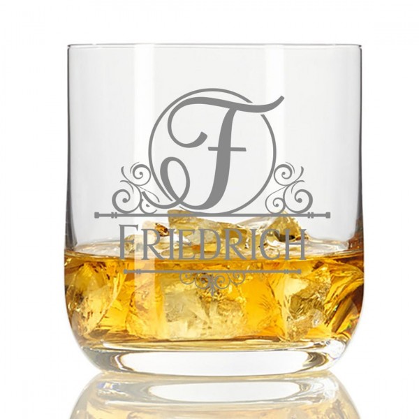 Whisky-Glas mit Gravur Monogramm